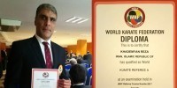 پیام تبریک به شیهان خادمیان برای کسب درجه RA داوری جهانی کاراته 